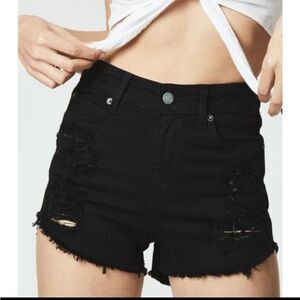 Black distressed hi-rise Carmar Olivia shorts sz26
